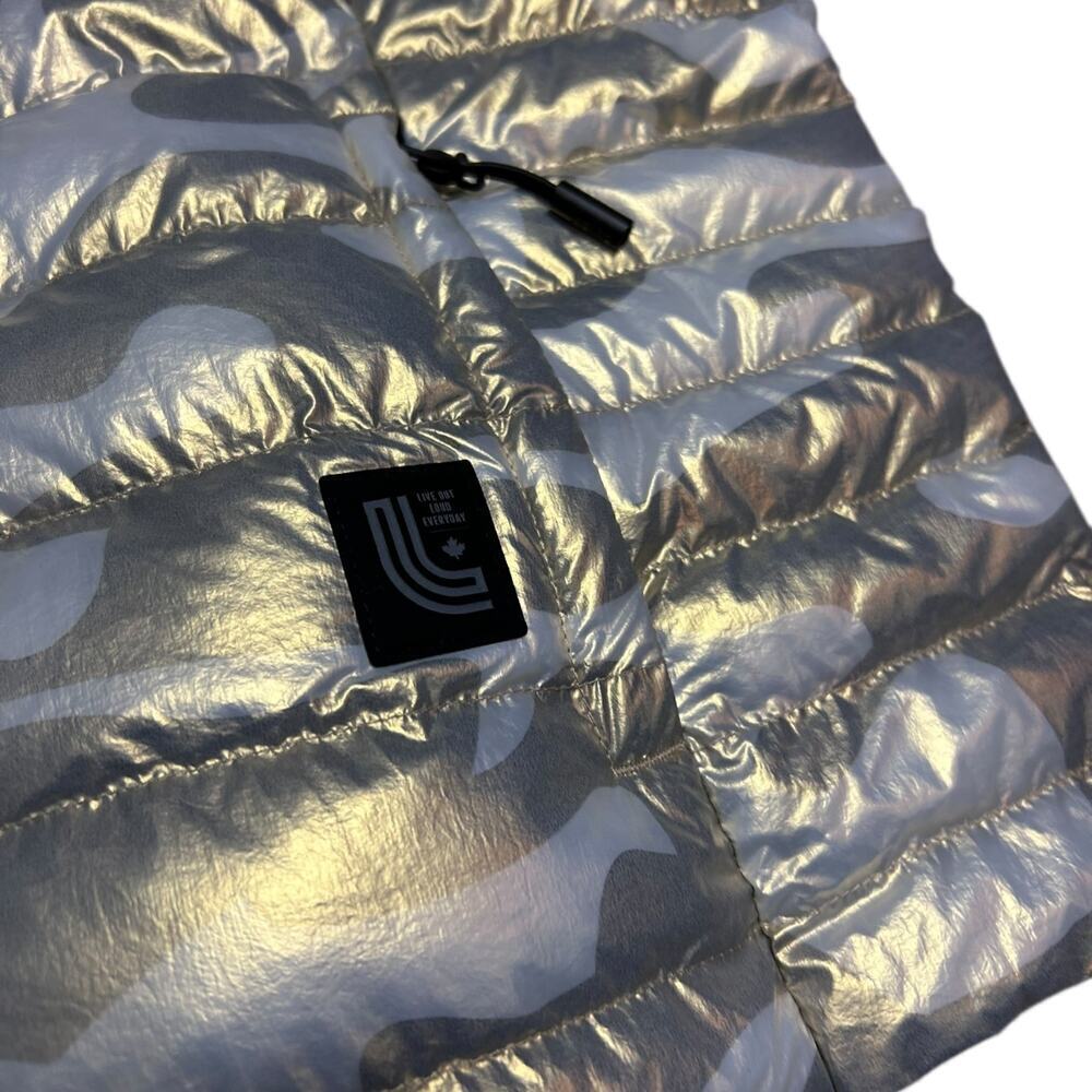 Lole Gold Camo Puffer Vest Quilted Maria Lightweight Winter Packable size Large - Picture 7 of 8